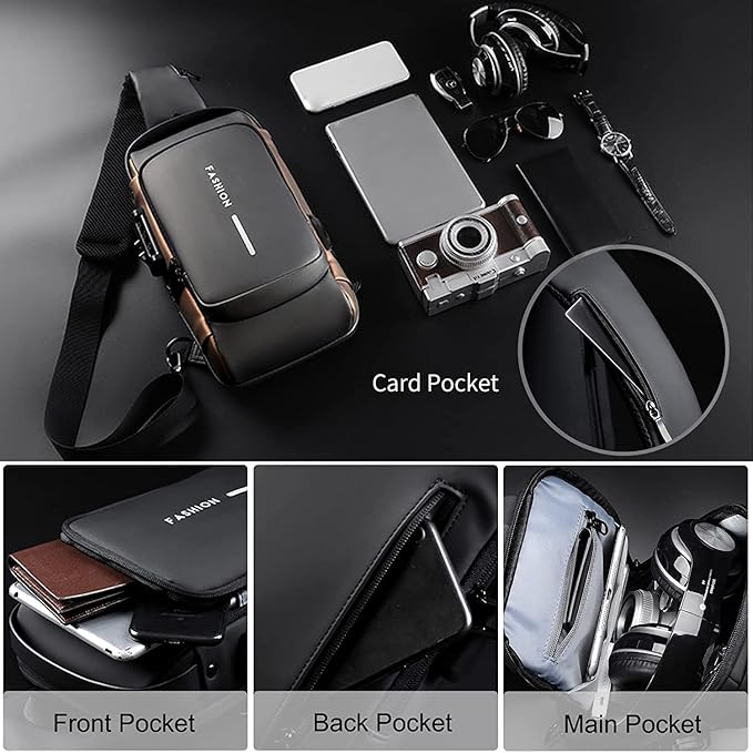 Anti-Theft Crossbody Sling Bag – Waterproof Chest & Shoulder Bag