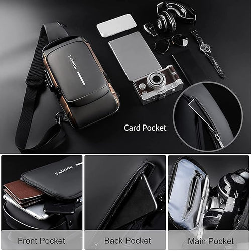 Anti-Theft Crossbody Sling Bag – Waterproof Chest & Shoulder Bag